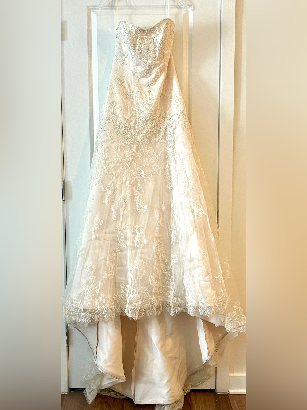 Casablanca Bridal strapless sweetheart A-line wedding dress in soft ivory